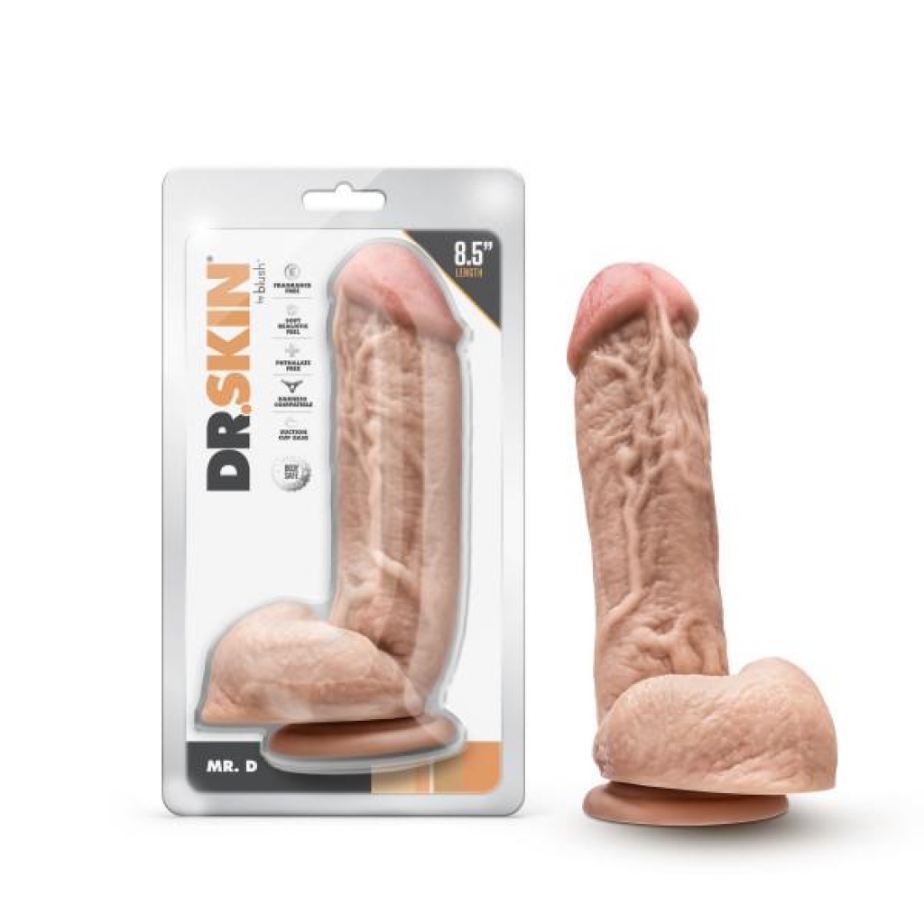 Dr. Skin Dr. D 8.5 Inch Dildo with Balls - Beige