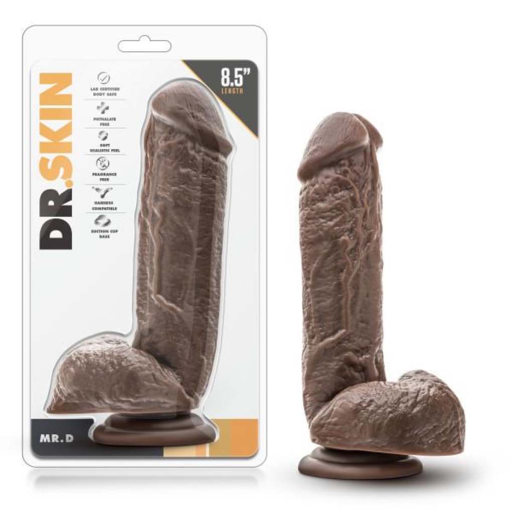 Dr. Skin Mr. D 8.5in Dildo with Suction Cup - Chocolate