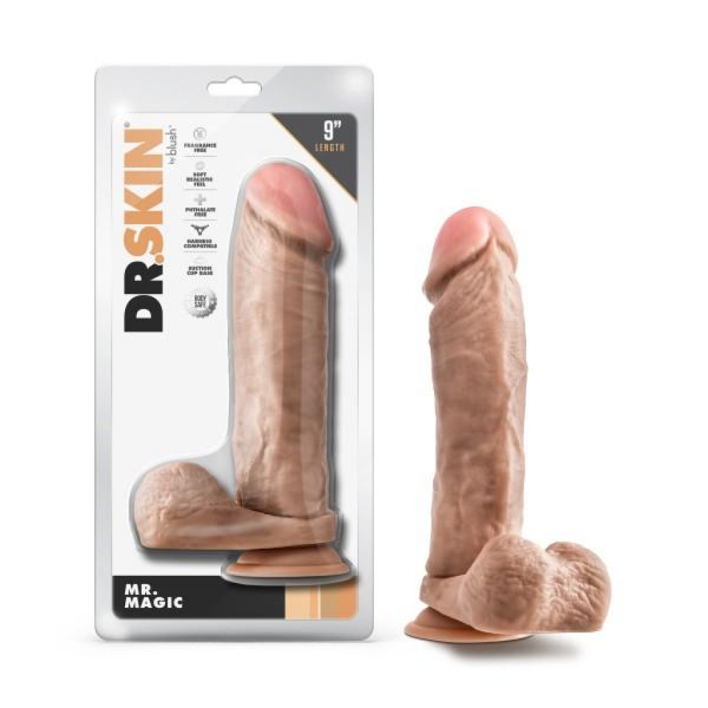 Dr. Skin Mr. Magic 9-inch Dildo with Balls - Beige