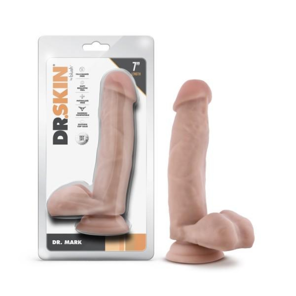 Dr. Skin Dr. Mark 7 In. Dildo With Balls - Beige