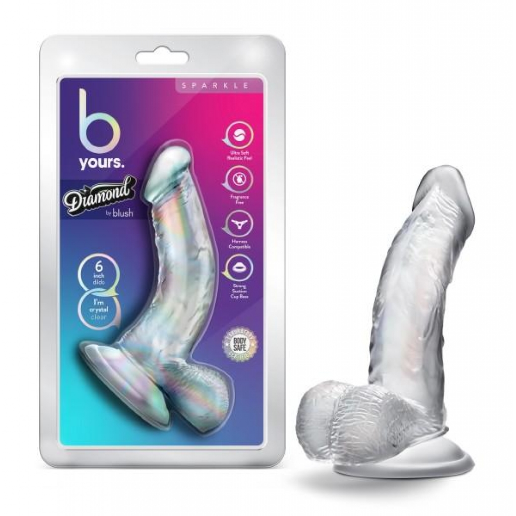 B Yours Diamond Sparkle Clear Dildo - Harness Compatible