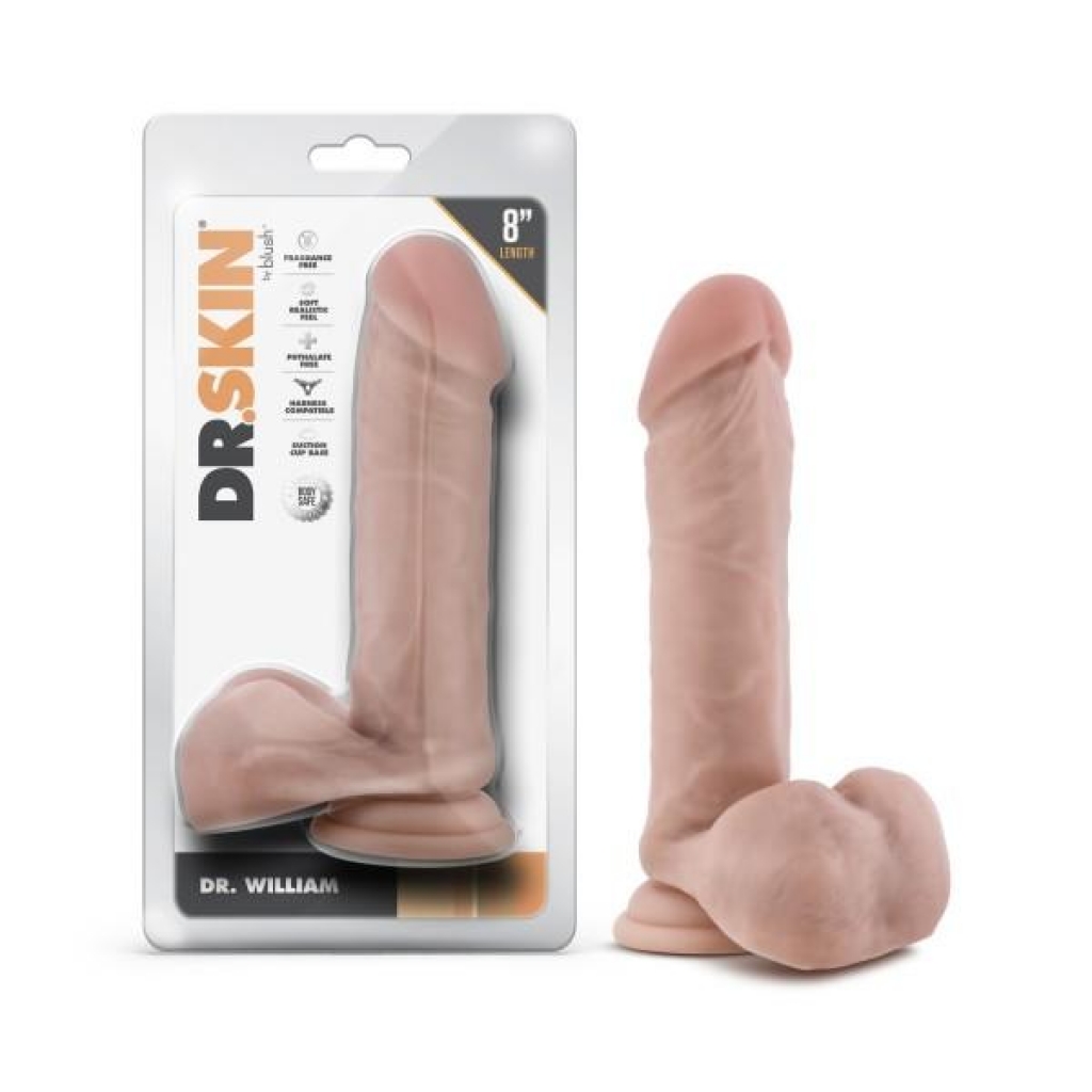 Dr. Skin Dr. William 8in Dildo with Balls - Beige