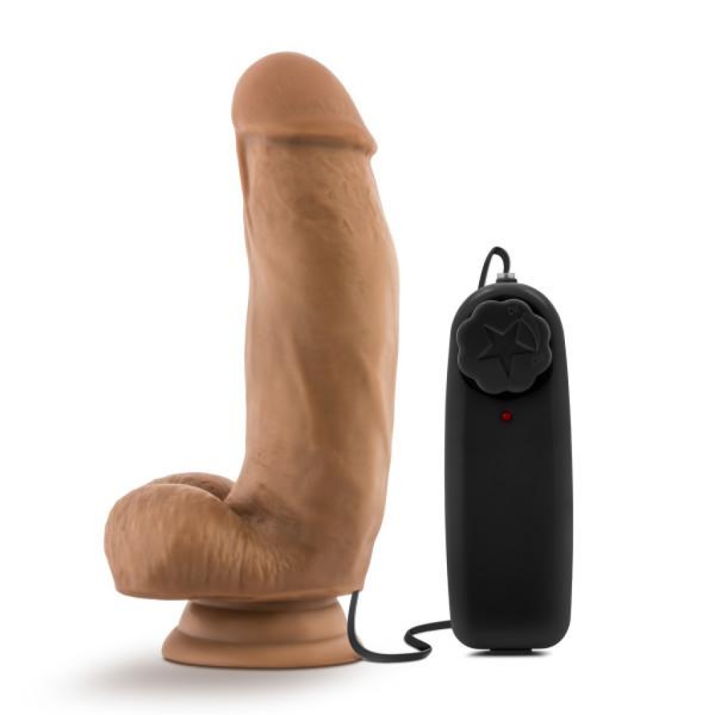 MMA Fighter Vibrating Dildo - 7 inches Mocha