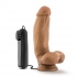 MMA Fighter Vibrating Dildo - 7 inches Mocha