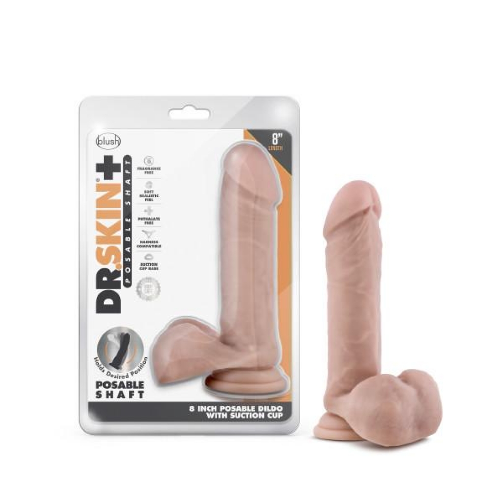 Dr. Skin Plus 8-Inch Posable Dildo - Vanilla