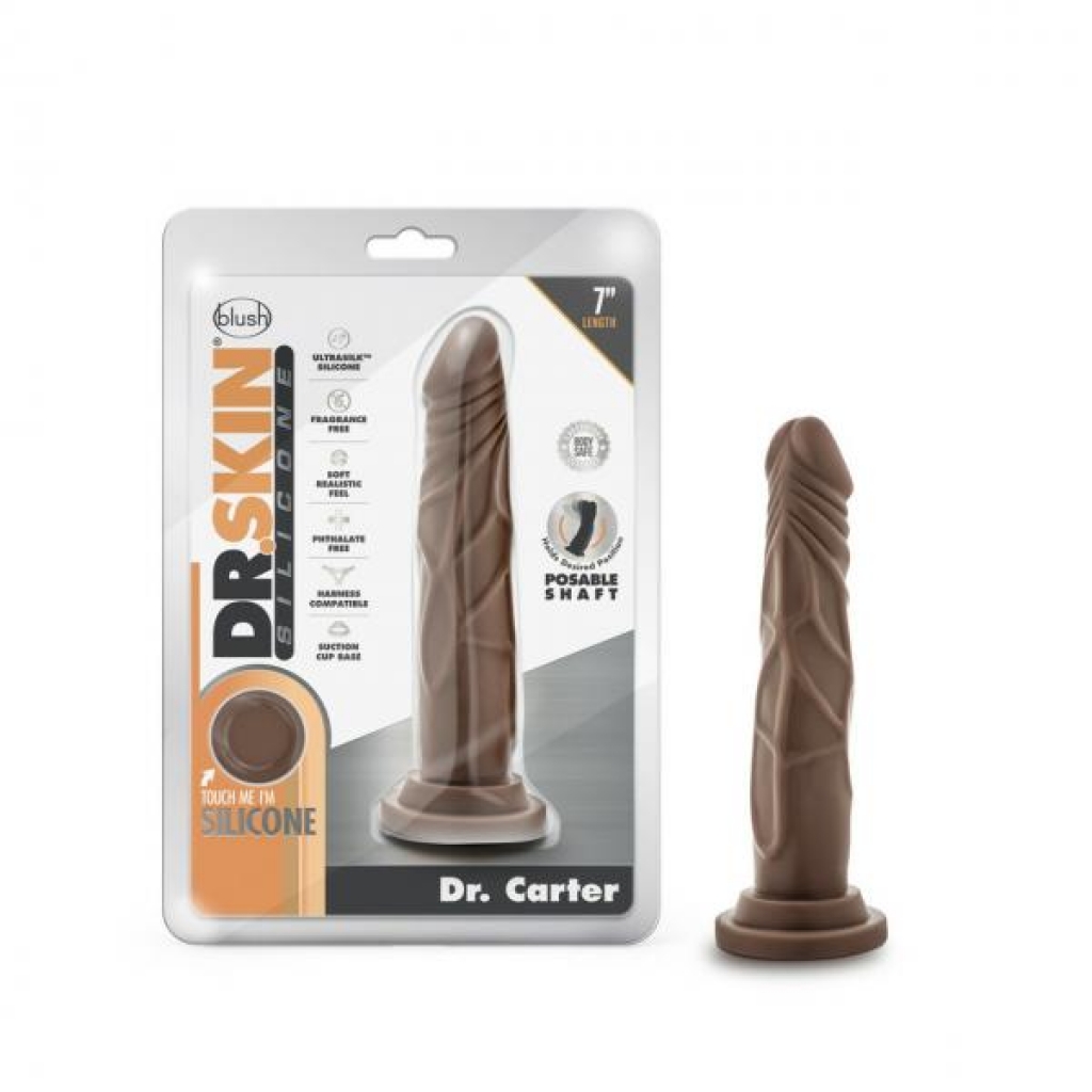 Chocolate 7-Inch Dr. Skin Silicone Dong with Suction Cup