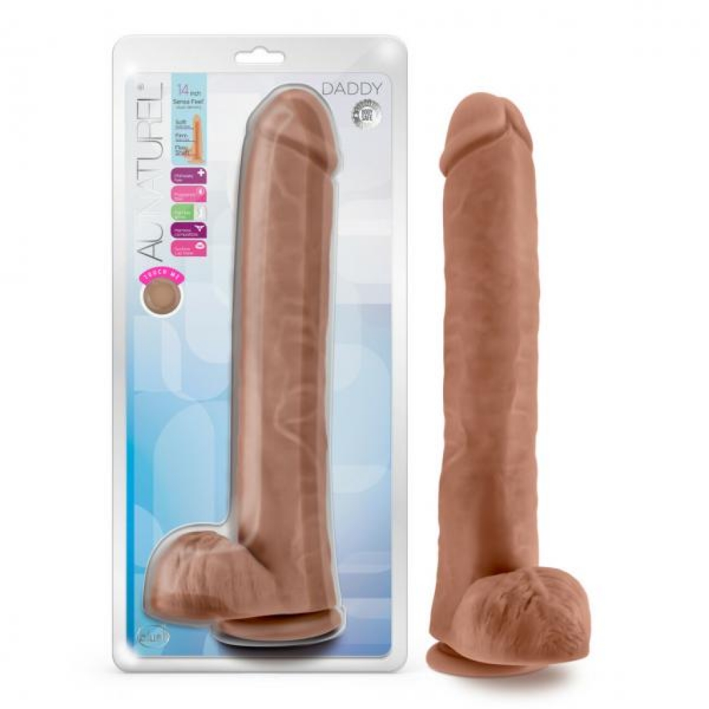 Au Naturel Daddy Dildo - 14 Inches - Mocha