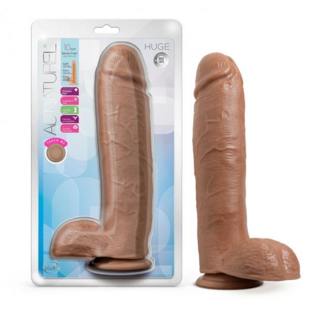 Au Naturel Huge 10-Inch Dildo - Mocha