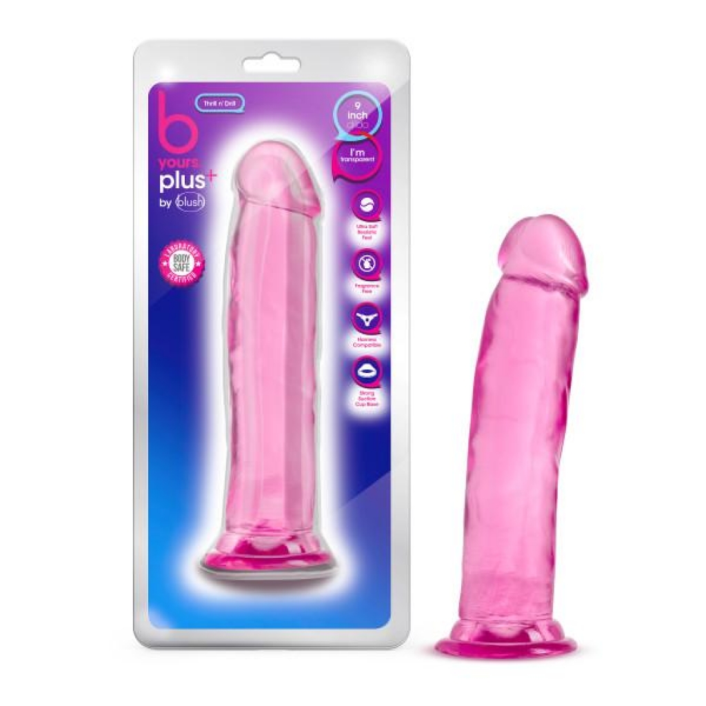 B Yours Plus Thrill N Drill Pink Dildo