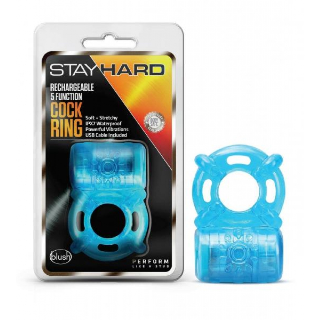 Stay Hard Rechargeable 5 Function Penis Ring - Enhanced Pleasure and Duration