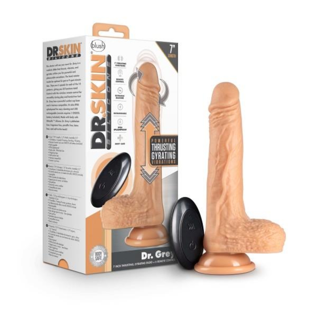 Dr. Skin Dr. Grey 7-inch Thrusting Dildo