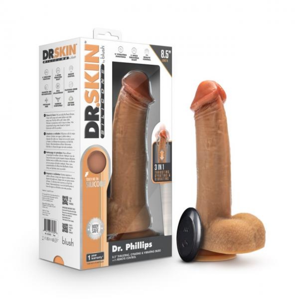 Dr. Skin 8.5in Thrusting Dildo - Tan