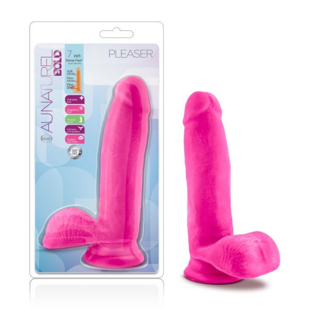 Au Naturel Bold Pleaser - 7 Inch Dildo - Pink