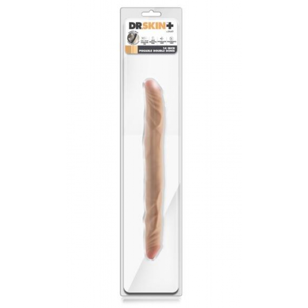 Dr Skin Plus - 14 Posable Double Dong - Beige