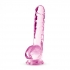 Naturally Yours 8in Rose Crystalline Dildo - Realistic Pleasure