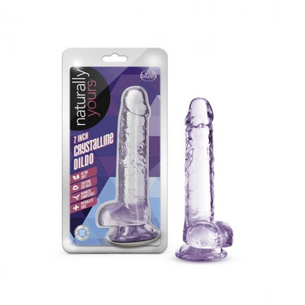 Naturally Yours Amethyst Crystalline Dildo - 7 inches