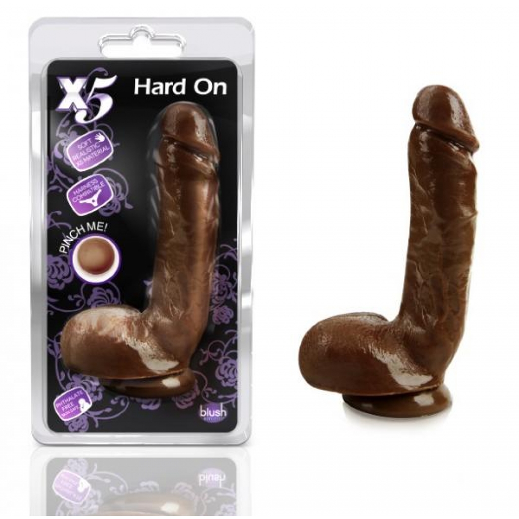 X5 Hard On Realistic Dildo in Brown