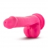 Neo 6 Inches Dual Density Penis with Balls - Neon Pink