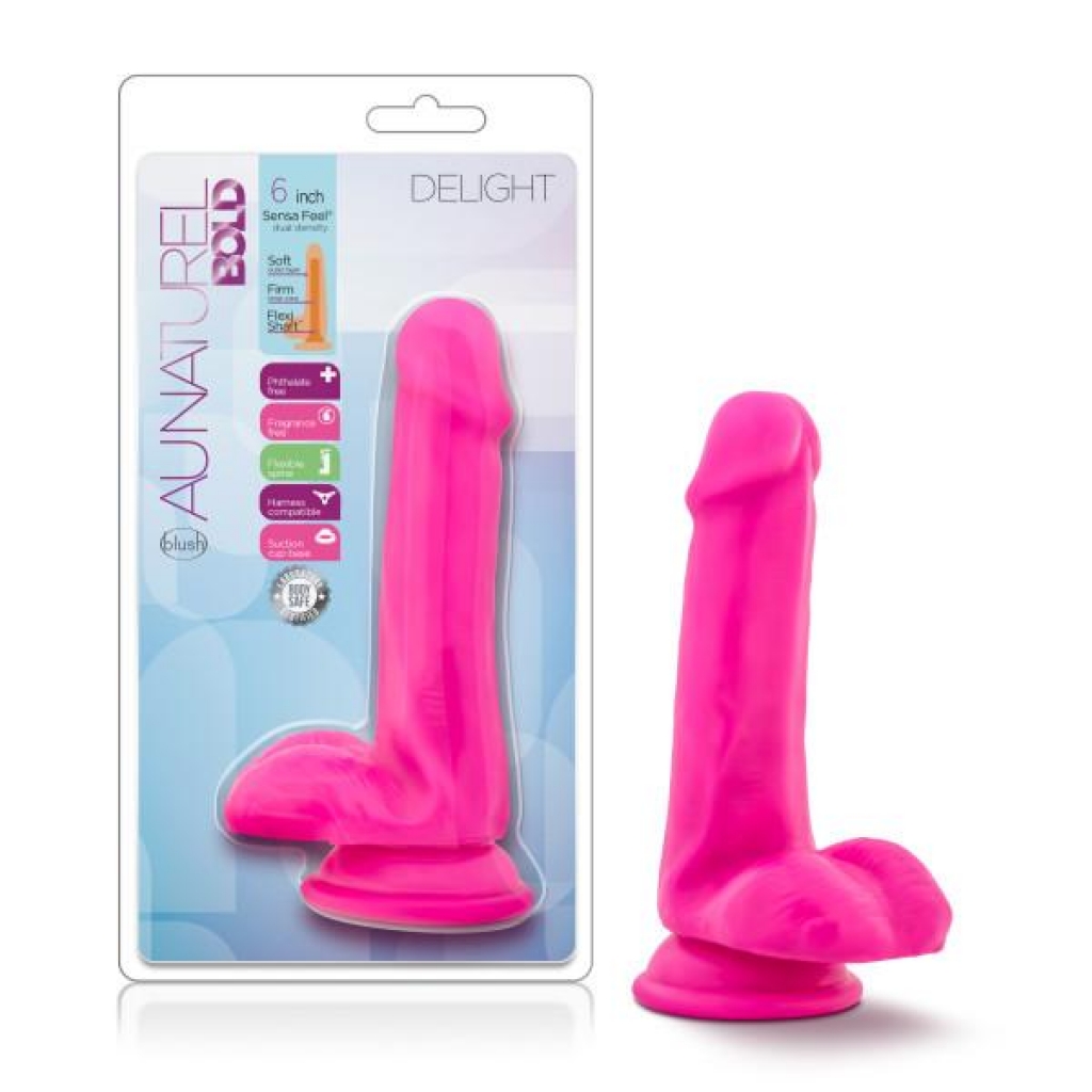 Au Naturel Bold Delight 6 Inch Dildo Pink