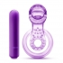 Lick It Vibrating Double Strap Penis Ring - Purple Pleasure