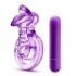 Lick It Vibrating Double Strap Penis Ring - Purple Pleasure