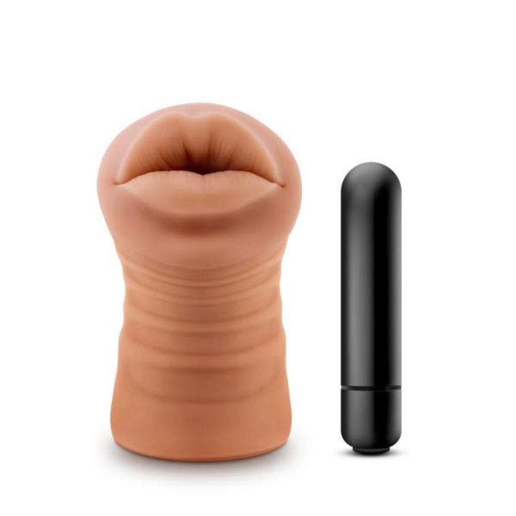 M For Men Isabella Mocha Tan Mouth Stroker - Realistic Experience