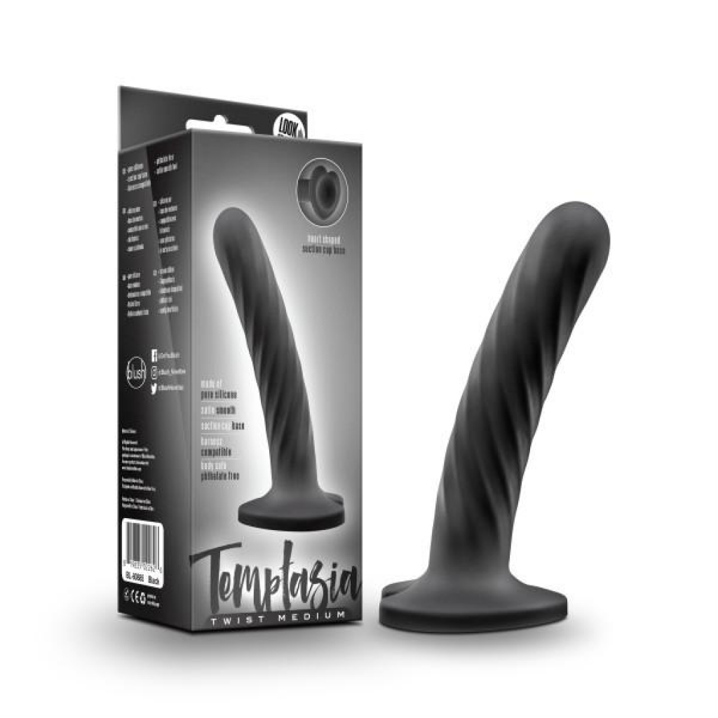 Temptasia Medium Twist G-Spot Dildo - Black