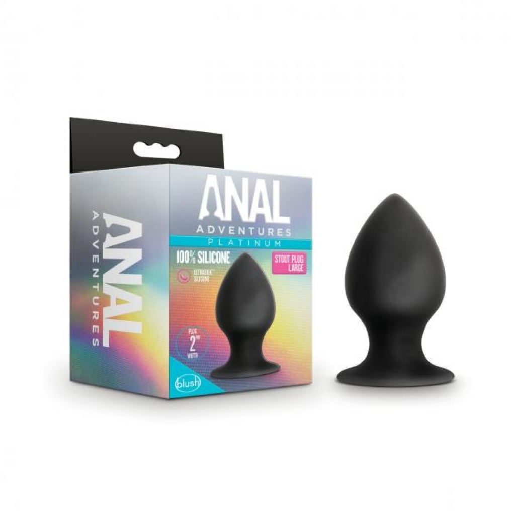 Anal Adventures Platinum Silicone Stout Plug - Large Black