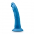 Neo Elite 7.5in Dual Density Silicone Dildo - Neon Blue