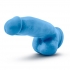 Neo Elite 7-Inch Silicone Dual Density Penis with Balls - Neon Blue