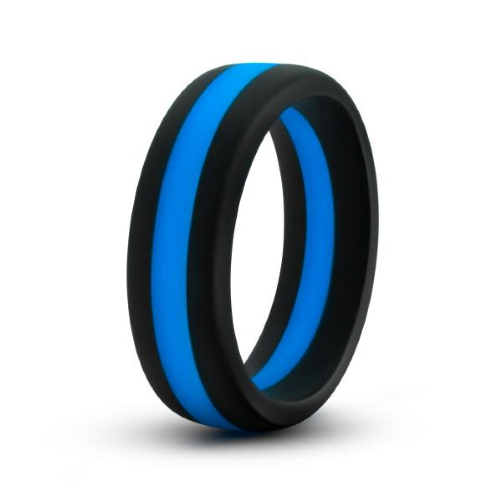 Performance Silicone Go Pro Penis Ring - Black/Blue