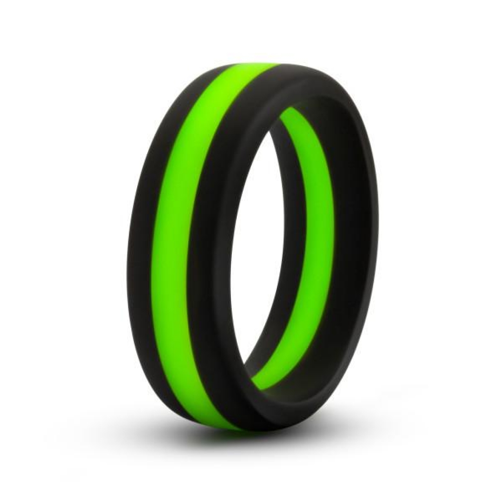 Performance Silicone Go Pro Penis Ring - Black/Green