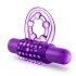 The Player Vibrating Double Strap Penis Ring - Purple