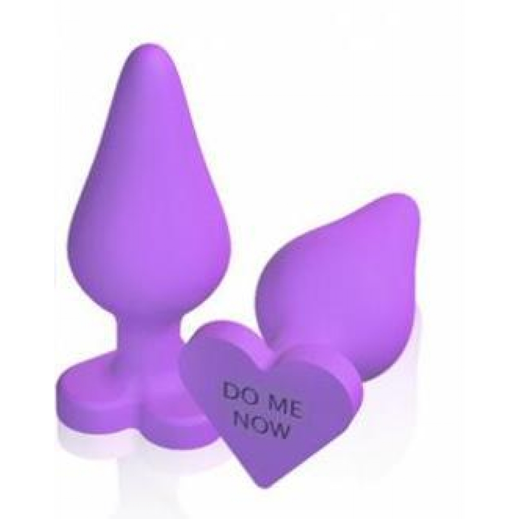 Naughty Candy Heart Purple Butt Plug