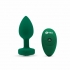 B-Vibe Vibrating Jewel Plug - Emerald Green Size M/L