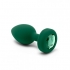 B-Vibe Vibrating Jewel Plug - Emerald Green Size M/L