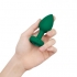 B-Vibe Vibrating Jewel Plug - Emerald Green Size M/L