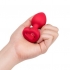 B Vibe Vibrating Heart Shaped Jewel Plug M/l Red (net)