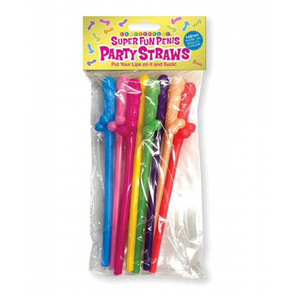 Super Fun Penis Party Straws - Assorted Colors (Pack of 8)