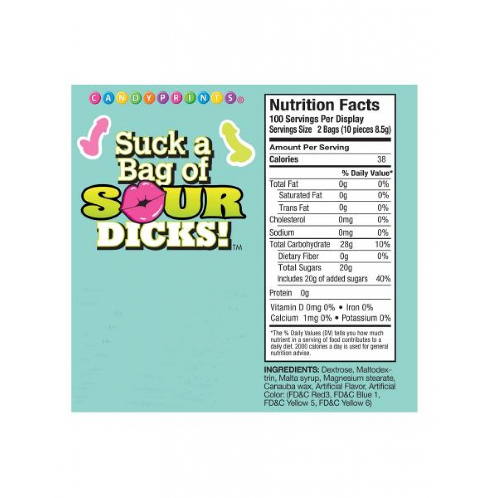 Suck A Bag Of Sour Dicks - Unique Candies - Display of 100