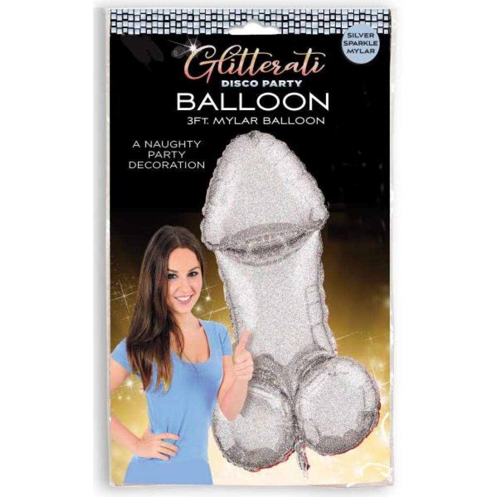 Glitterati Disco Penis Mylar Balloon - 3ft