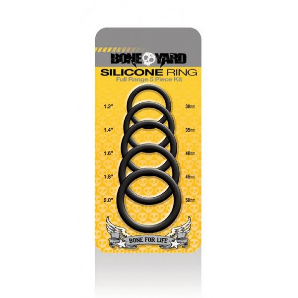 Boneyard Silicone Ring 5 Piece Kit - Black