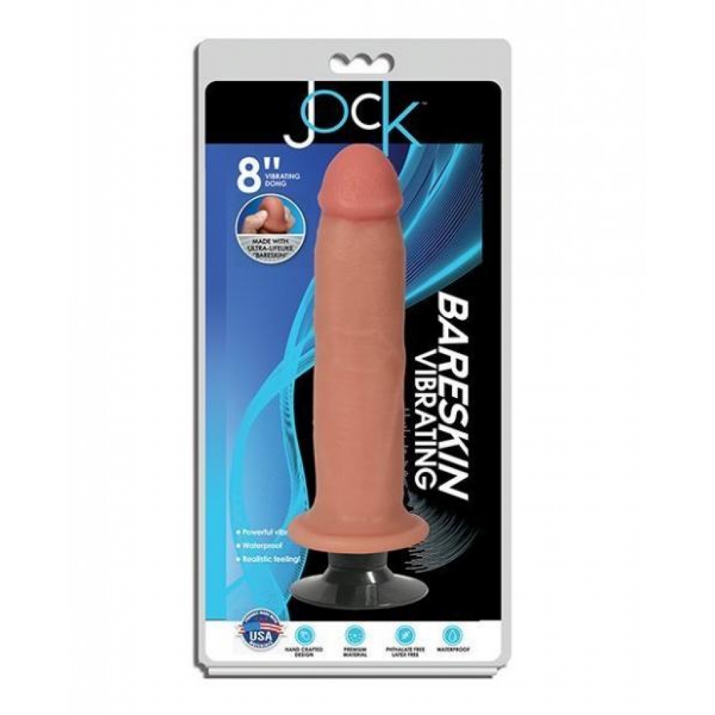 Jock Bareskin 8in Vibrating Vanilla Dildo