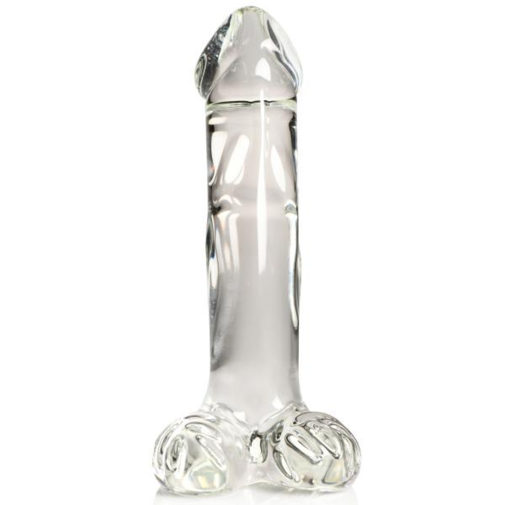 Pleasure Crystals 7.1-Inch Glass Dildo - With Balls