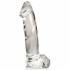 Pleasure Crystals 7.1-Inch Glass Dildo - With Balls