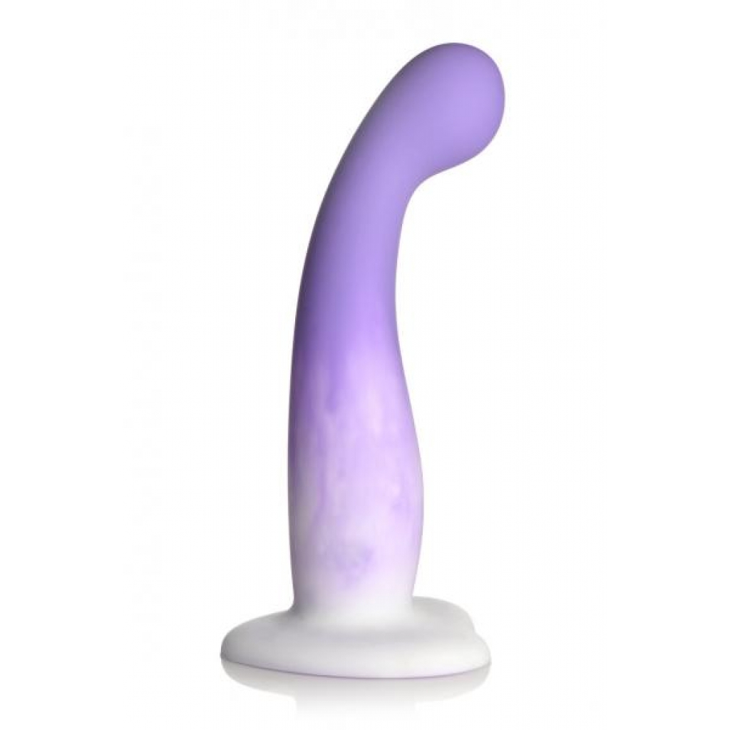 Simply Sweet Slim G-spot Silicone Dildo - Purple/White