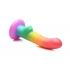 Simply Sweet 6.5in Ribbed Rainbow Dildo