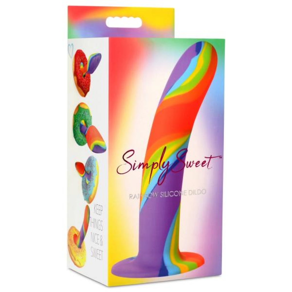 Simply Sweet Rainbow Silicone Dildo