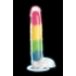 Lollipenis 7in Glow In The Dark Rainbow Silicone Dildo W/Balls