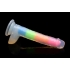 Lollipenis 7in Glow In The Dark Rainbow Silicone Dildo W/Balls